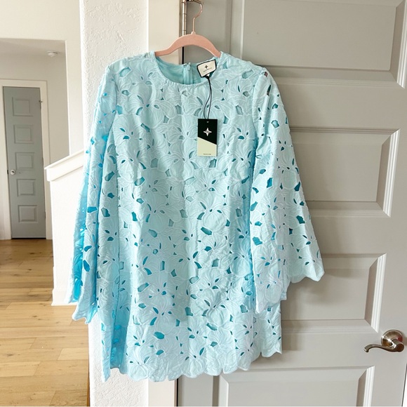 NWT Tuckernuck Aqua Floral Lace Camilla Dress - Picture 6 of 8